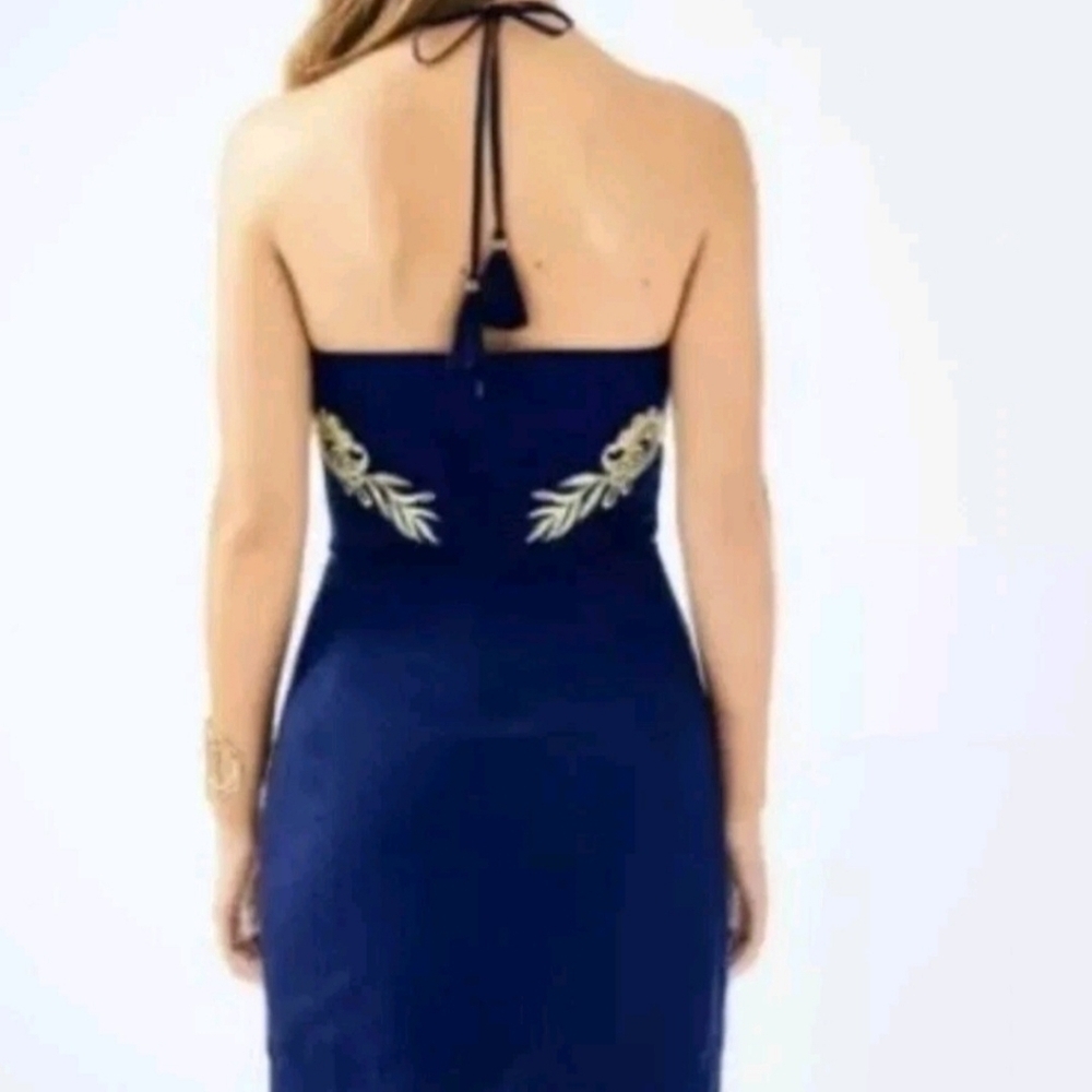 Lilly Pulitzer Demi convertible dress navy embroidered glam size 10 - Picture 11 of 12